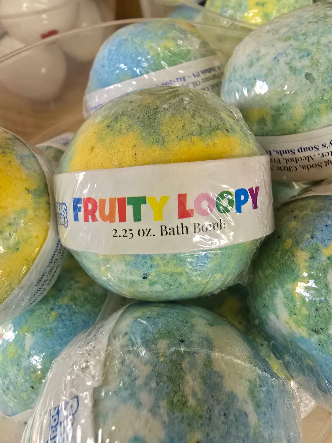 Bath Bombs - Stacy's Soap Suds, Size: 2.25 oz Fruity Loopy