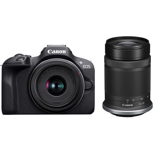 Canon EOS R100 Mirrorless Camera w/ 18-45mm and 55-210mm Lenses Kit