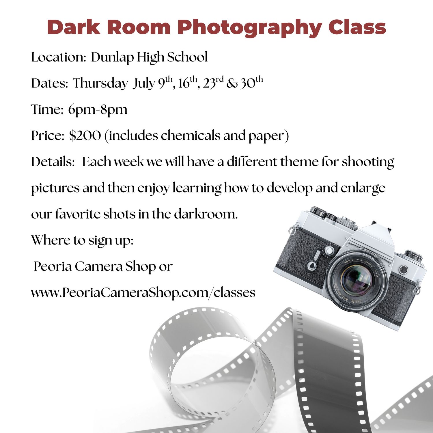 Dark Room Photography Class