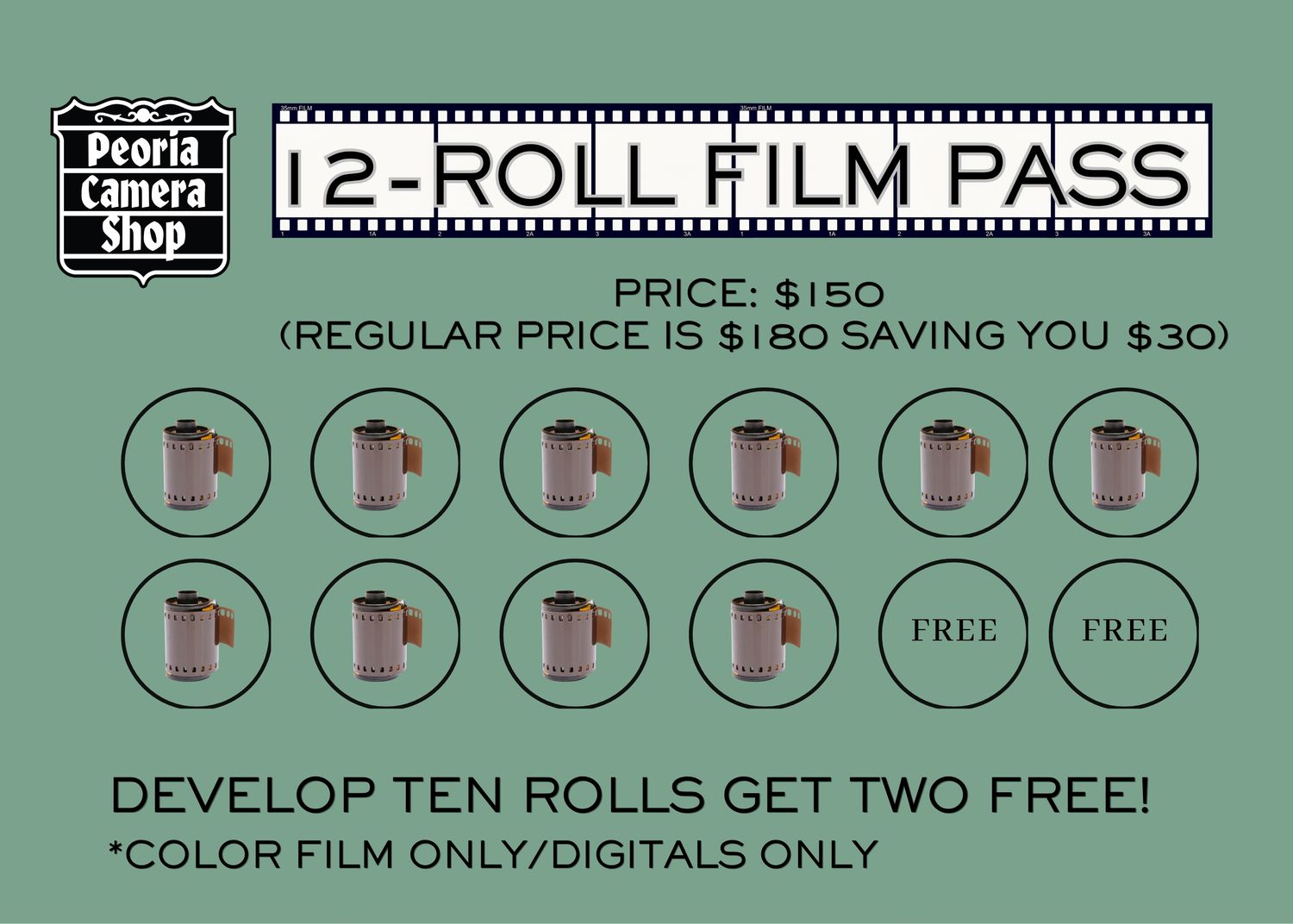 12 Roll Film Pass Card