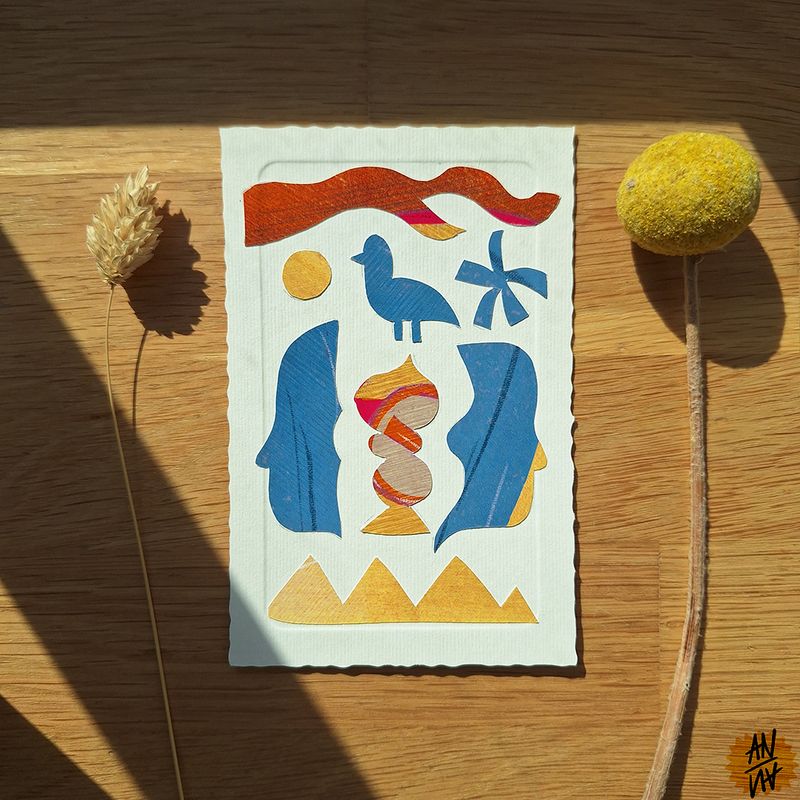 Originalbild "Vogel" aus der Serie Sommercollage