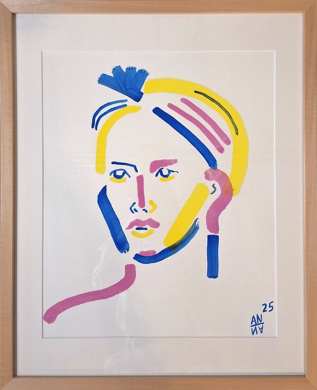 Originalbild "Heldin III", 2025, Acrylfarbe auf Aquarellpapier