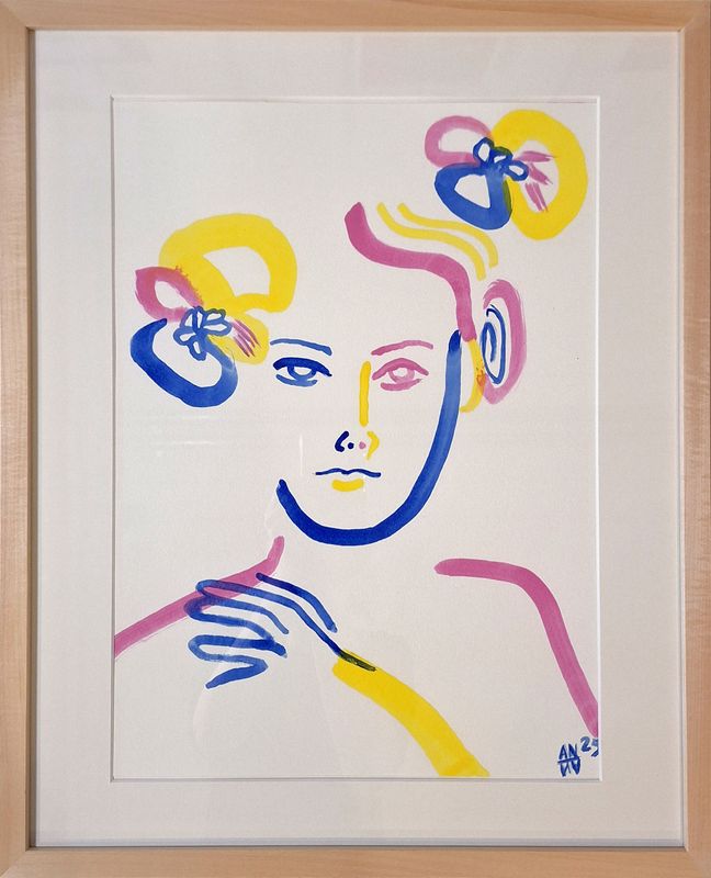 Originalbild "Heldin IV", 2025, Acrylfarbe auf Aquarellpapier