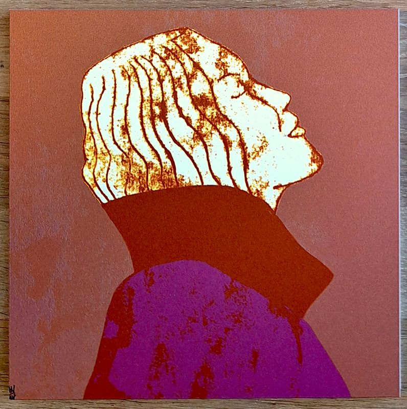 Kachelbild "Porträt braunviolett"