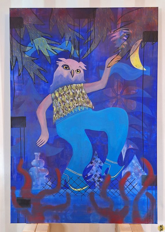 "Traumtänzer I", 89 x 130 cm, Acrylfarbe auf Leinwand