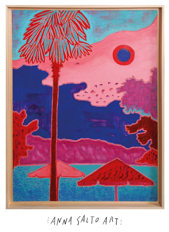 "Sunblood", 60 x 80 cm, Acrylfarbe und Tusche auf Leinwand