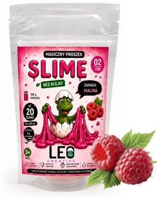 Slime zapachowy MALINA bez kleju proszek na 20 slimów