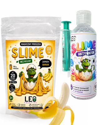 ZESTAW Slime zapachowy wodny BANAN proszek na 20 slimów+aktywator