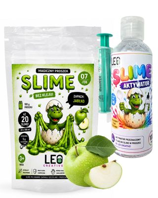 ZESTAW Slime zapachowy wodny JABŁKO proszek na 20 slimów+aktywator