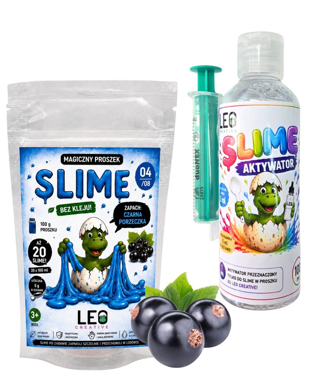 ZESTAW Slime zapachowy wodny PORZECZKA proszek na 20 slimów+ aktywator