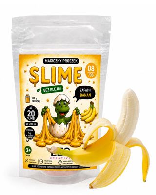 Slime zapachowy BANAN bez kleju proszek na 20 slimów