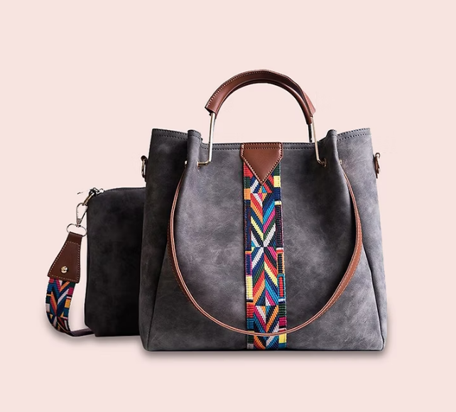 Frosted Handbags with Vibrant Colorful Strap