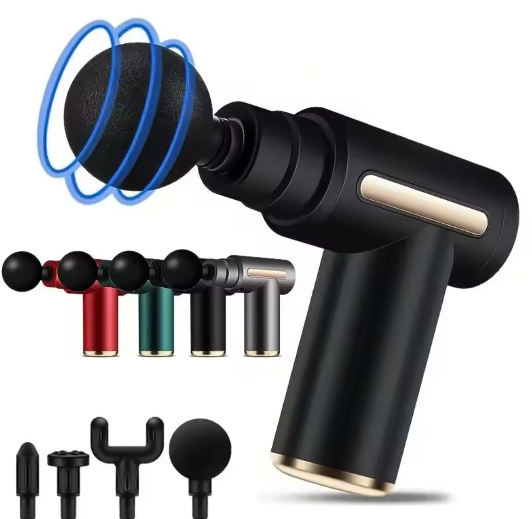 4-in-1 Minipro USB Rechargeable Massage Gun - Portable Electric Muscle Relaxation Device with 4 Nozzles, Ideal for Deep Tissue Percussion Massage, Perfect as a Gift for