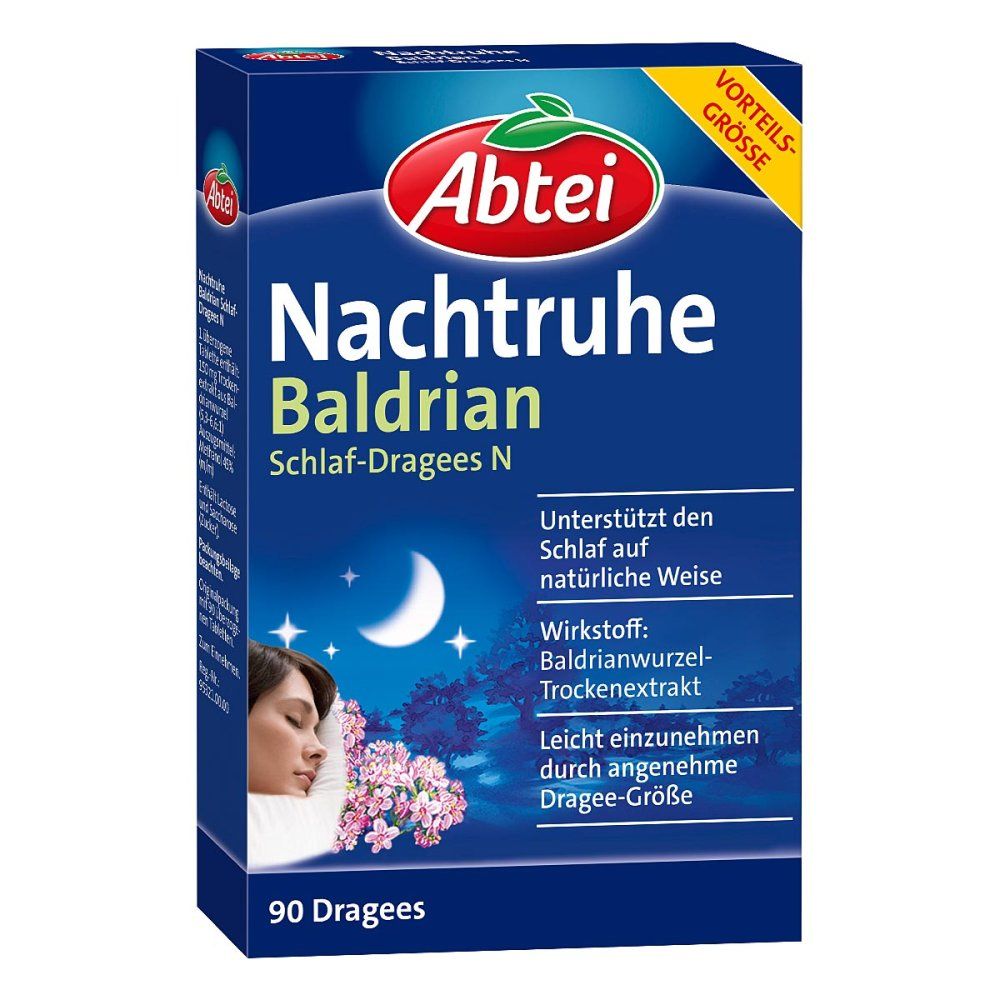 德國Abtei 夜間纈草安眠 Nachtruhe Baldrian Schlaf-Dragees 90入