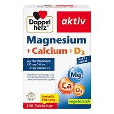 德國多寶雙心DOPPELHERZ Magnesium鎂+Calcium+D3 100入