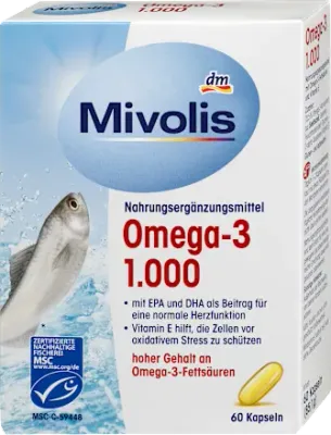 MivolisOmega-3, 1000，膠囊 60 顆