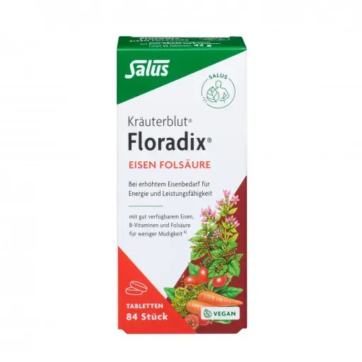 Floradix Eisen Folsäure Tabletten 84入 有機店包裝
