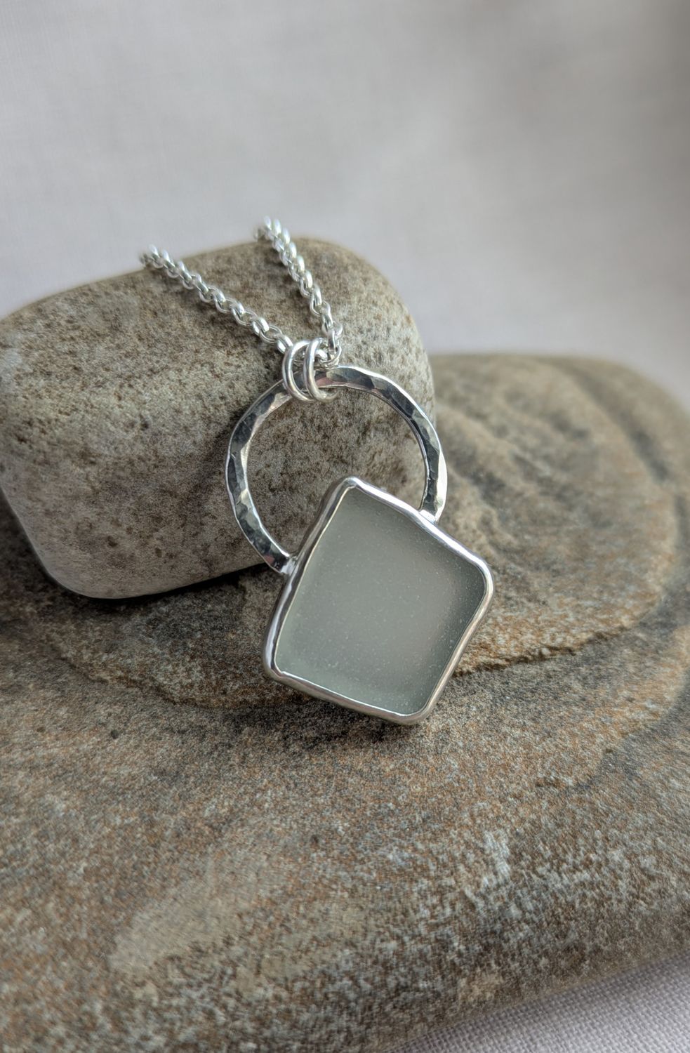 Sun &amp; Mountain Sea Glass Pendant