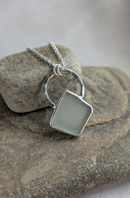 Sun &amp; Mountain Sea Glass Pendant