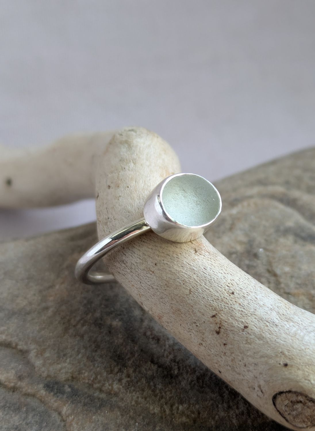 Sea Glass Ring (Size N) #3