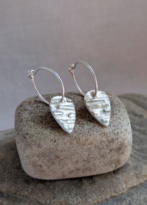 Small Hoops with Shield Charm