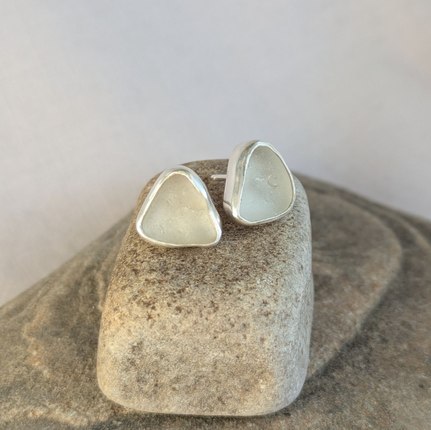 Sea Glass Stud Earrings #4