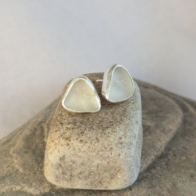Sea Glass Stud Earrings #4
