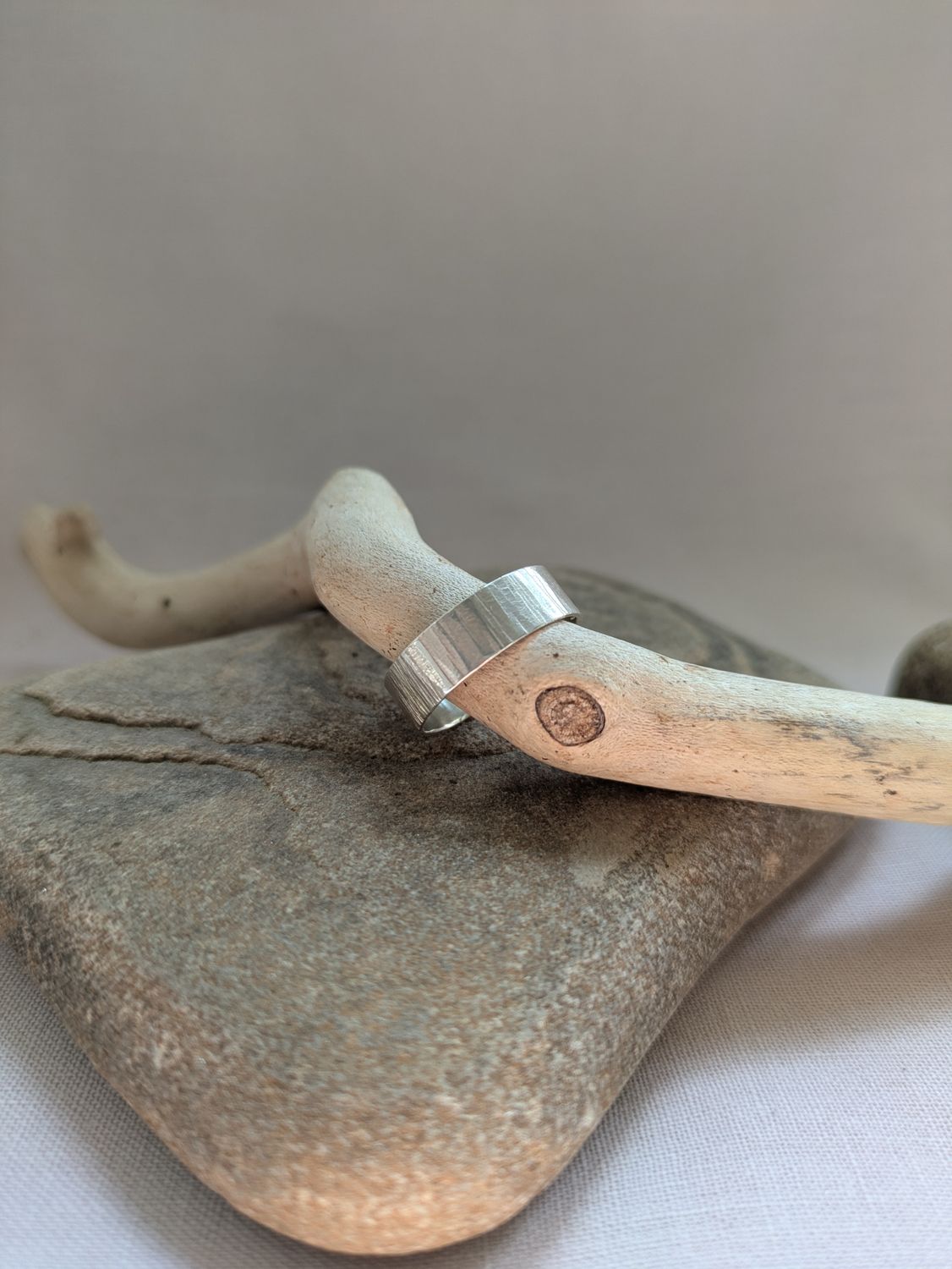 Bark Texture Wide Ring