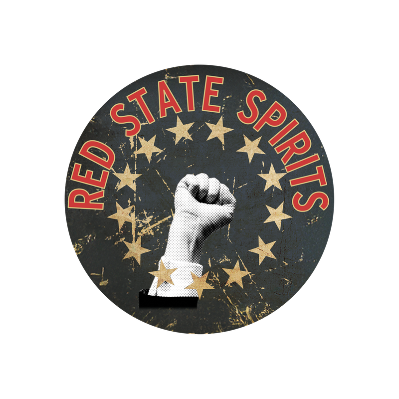 Red State Spirits Circle Sticker #2