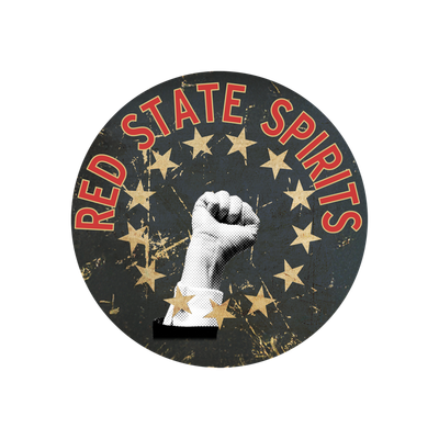Red State Spirits Circle Sticker #2