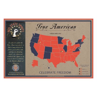 36" x 24" Red State Spirits Display Top Sign for Sign Stand - 6mm PVC