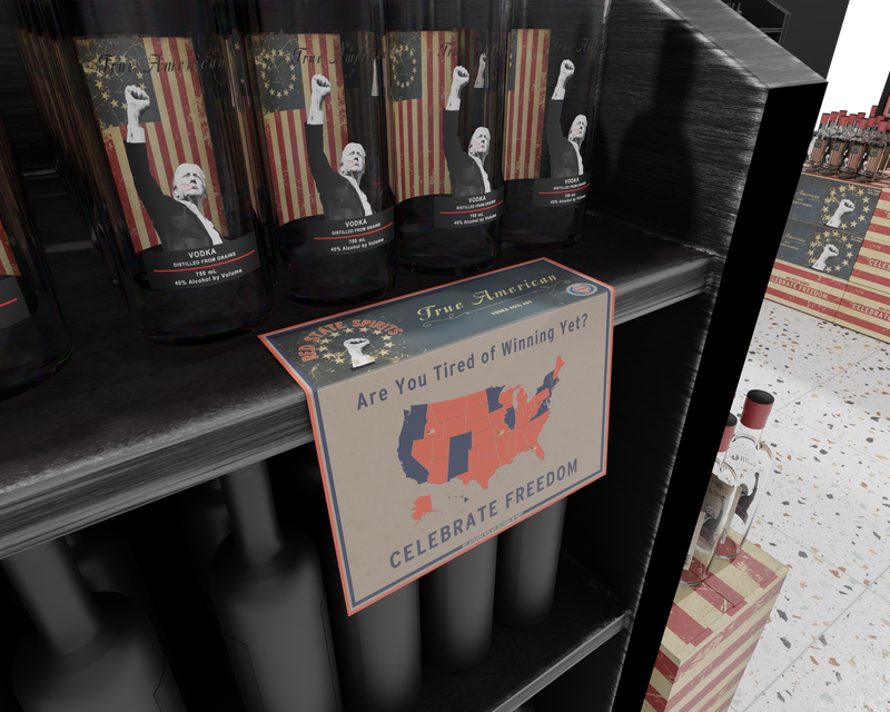 Red State Spirits Shelf Talker