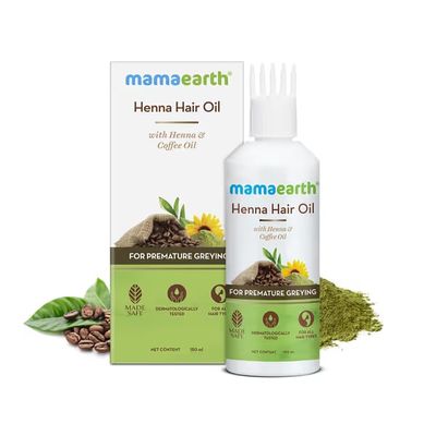 Henna Hair Oil with Henna & Coffee Oil for Premature Graying - 150 ml Nourishes Hair | Prevents Premature Greying M.R.P ₹399 PACK OF 12 PCS( ₹145/PCS) Henna Hair Oil with Henna & Coffee Oil for Premature Graying - 150 ml Nourishes Hair | Prevents Premature Greying M.R.P ₹399 PACK OF 12 PCS( ₹145/PCS)