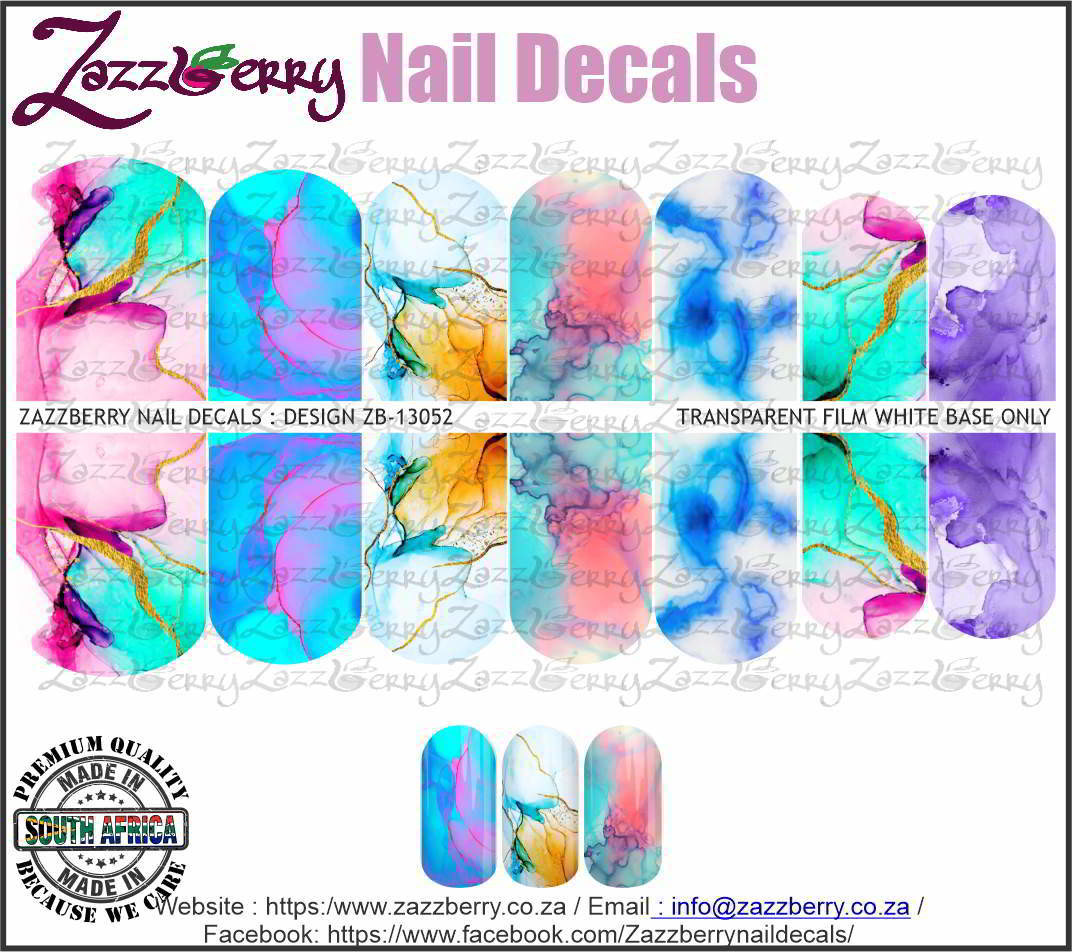 Mixed Alcohol Ink Nail Decals Largest Selection of Waterslide Nail