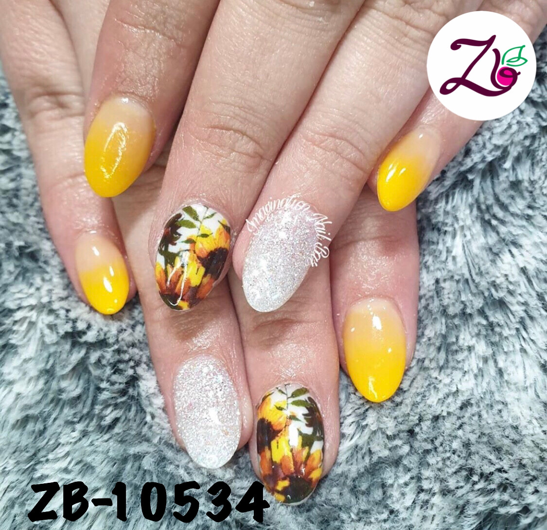 Painted Sunflowers Water Slide Nail Decals
