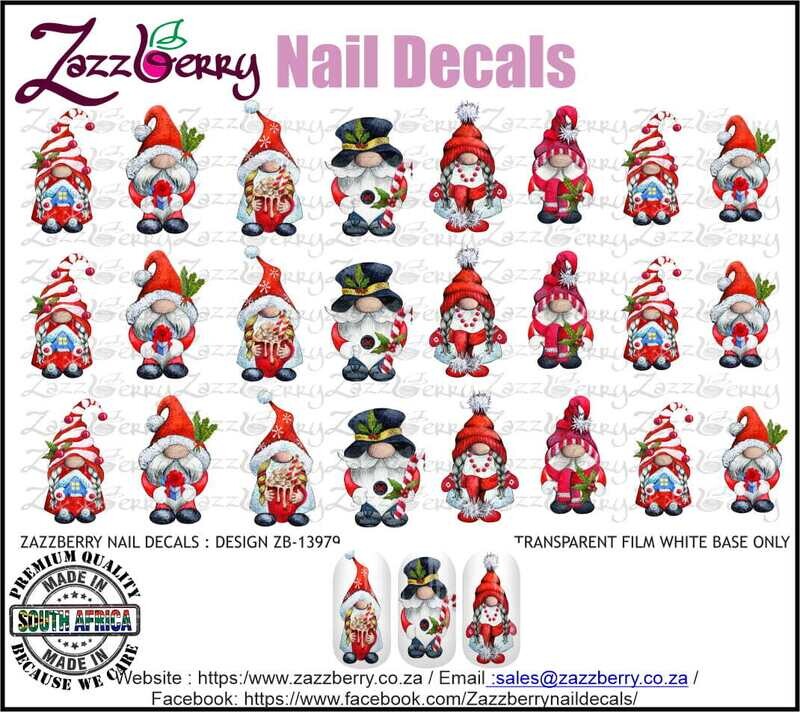 Christmas Gnomes Nail Decals / Nail Art