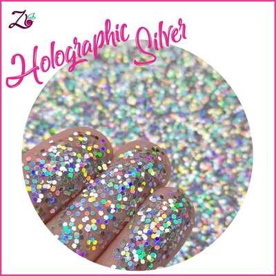 Silver 1mm Hexagon Shapes (Holographic) (10g)