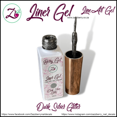 Line Art Gel (10ml) - Dark Silver Glitter