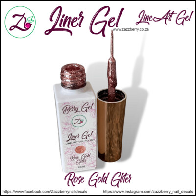 Line Art Gel (10ml) - Rose Gold Glitter