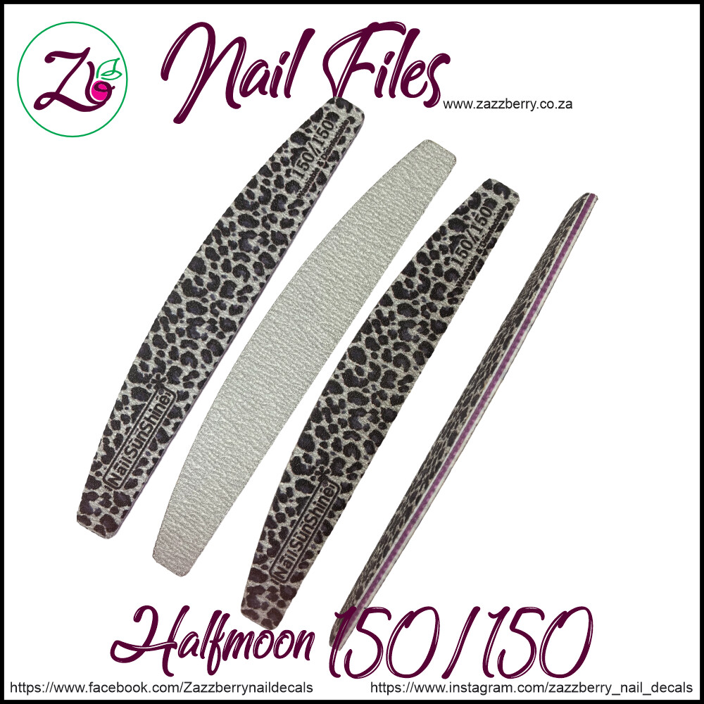Leopard Halfmoon Nail File 150/150 Grit