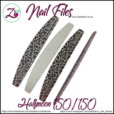 Leopard Halfmoon Nail File 150/150 Grit