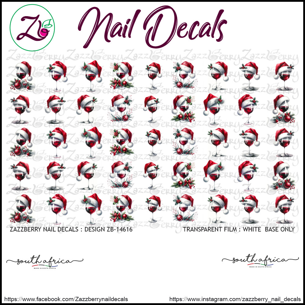 Wine Glasses in Santa Hats