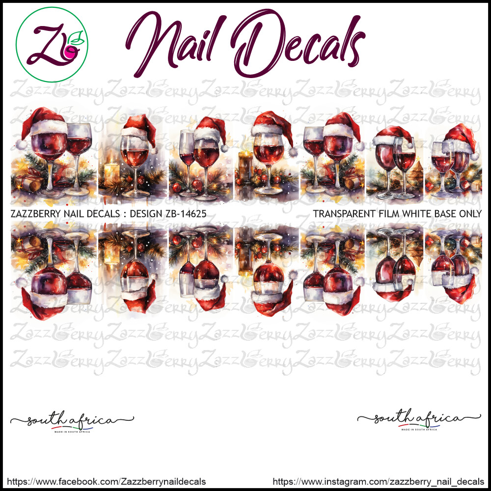 Wine Glasses with Santa Hats