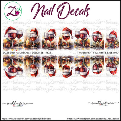 Wine Glasses with Santa Hats