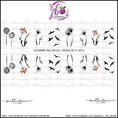 Floral &amp; Flying Birds Silhouette