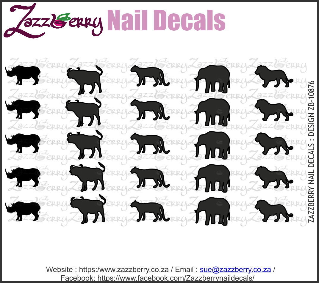 Big 5 Animal Silhouettes Big 5 Animal Silhouettes