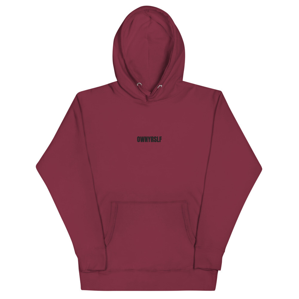 OWNYRSLF Embroidered Hoodie, Color: Maroon, Size: S