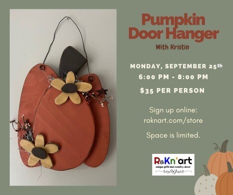 Wooden Pumpkin Door Hanger class- Sept. 25th