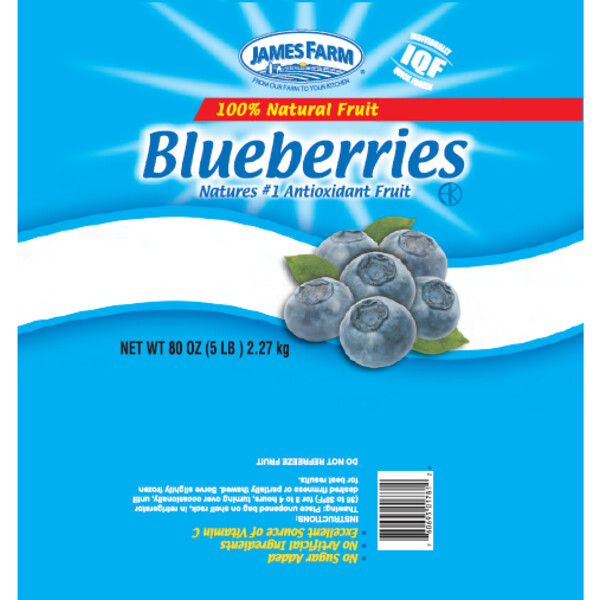 * Frozen James Farm Cultivated Blueberries 5 Pounds
