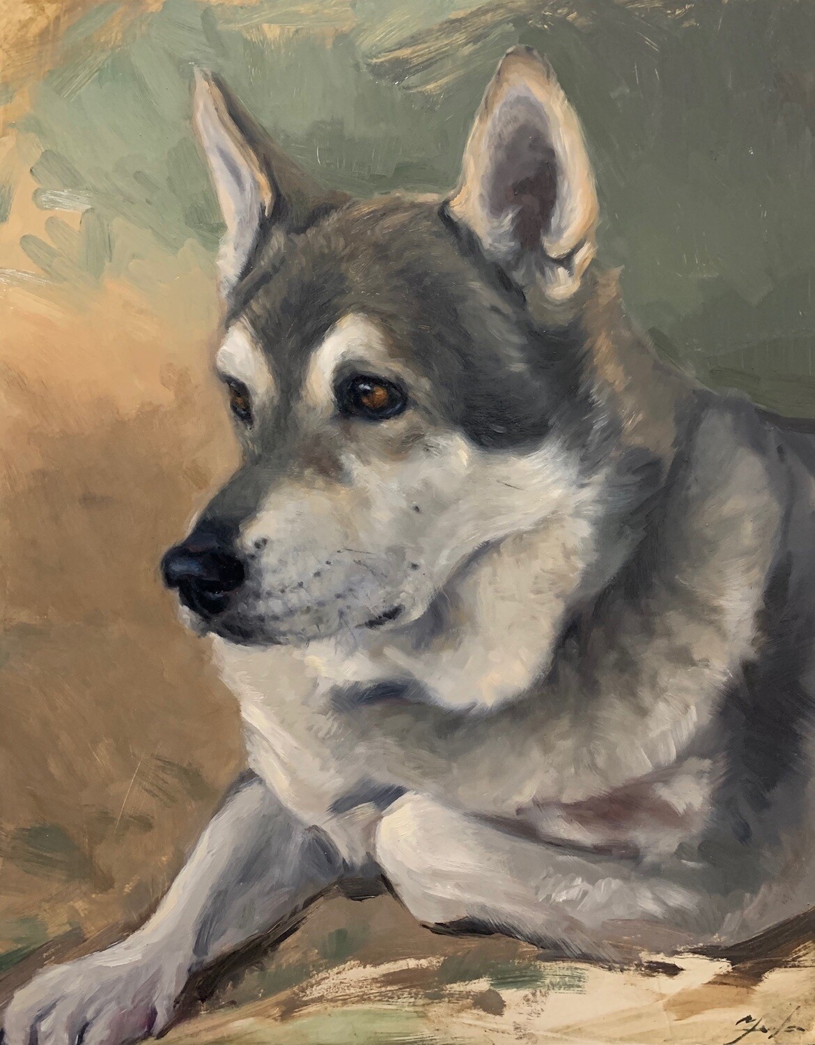 12x16 inch - Pet Custom Oil Portrait Painting from